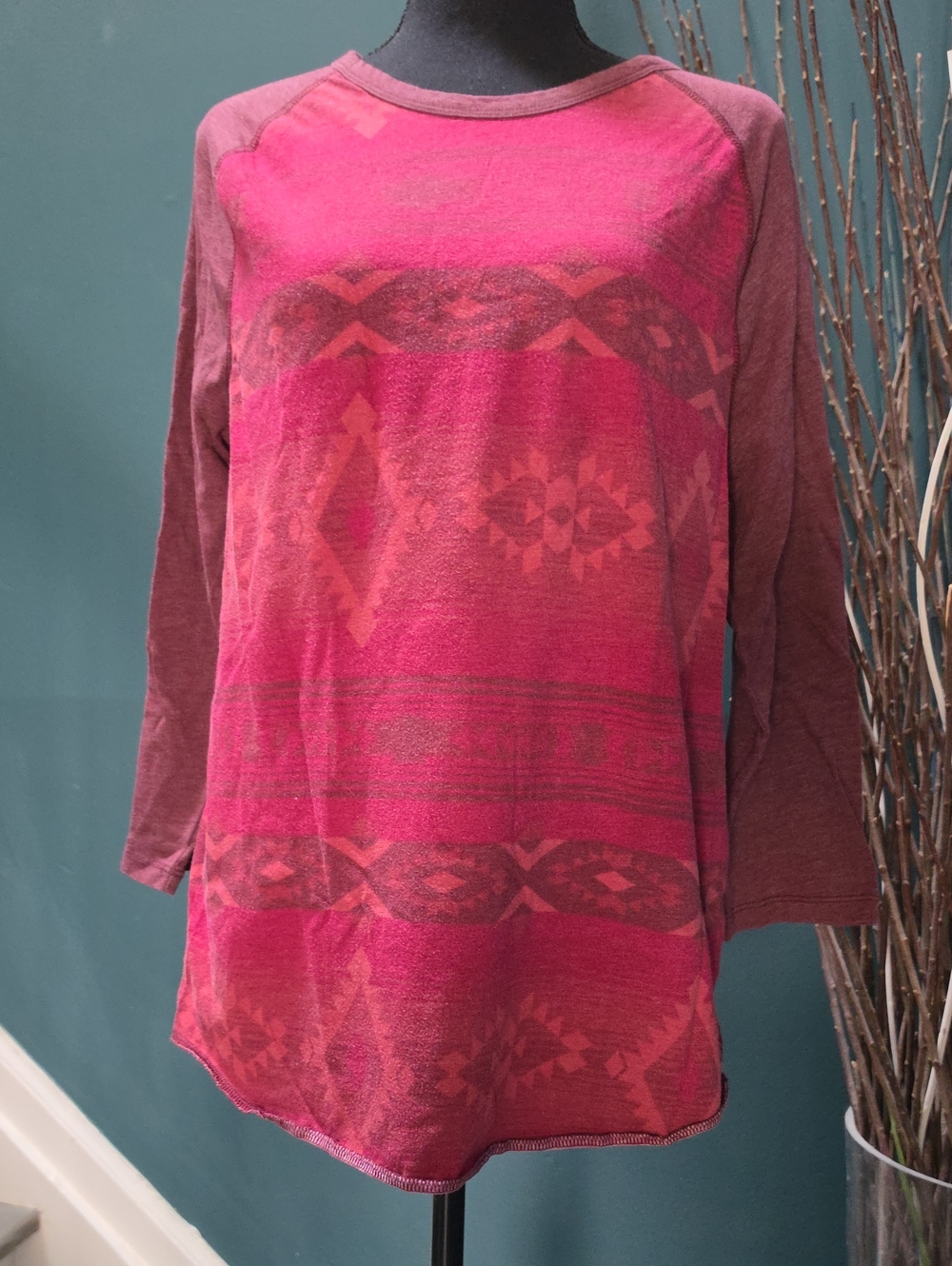 American Eagle Outfitters  Aztec Raglan Long Sleeve Top